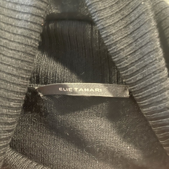 Elie Tahari black turtleneck blouse. Sz small. Silk front. Great for holidays. - Picture 3 of 4